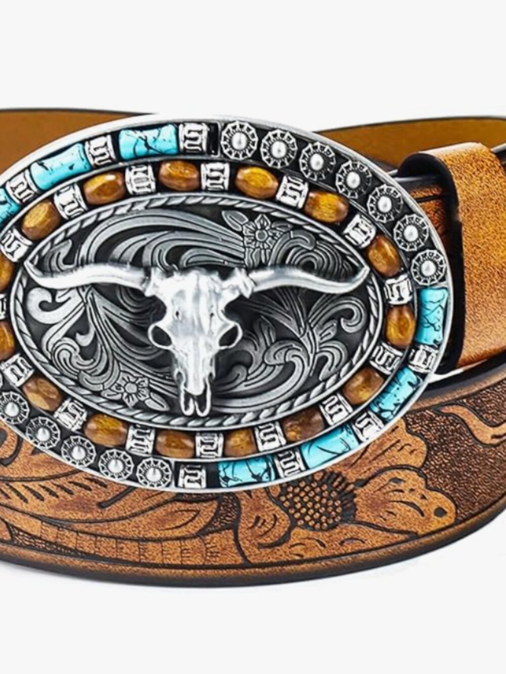 Western-Cowboy Wide Leather Belt Buckle
